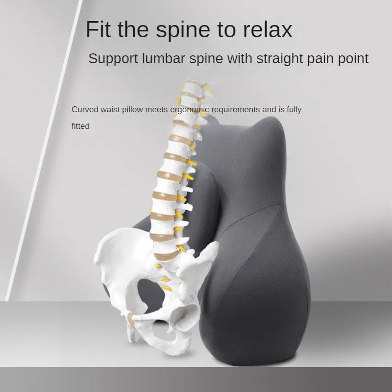 Memory Foam Car Lumbar Support Cushion – Ergonomic Waist Pillow for Driver Comfort - Delicate Leather