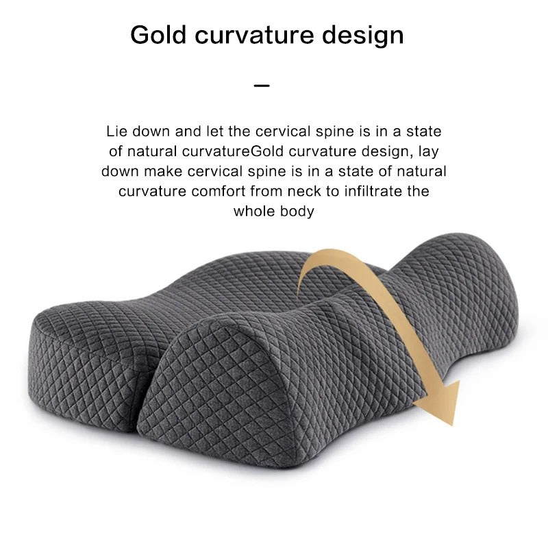 Ergonomic Cervical Memory Foam Contour Pillow - Orthopedic Bed Pillow for Side Sleepers - Delicate Leather