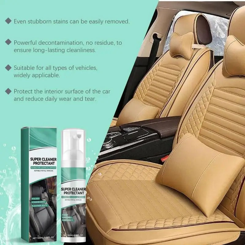 Interior Car Cleaner Foam – Deep Cleaning & Protection for Leather, Fabric, and Dashboard - Delicate Leather