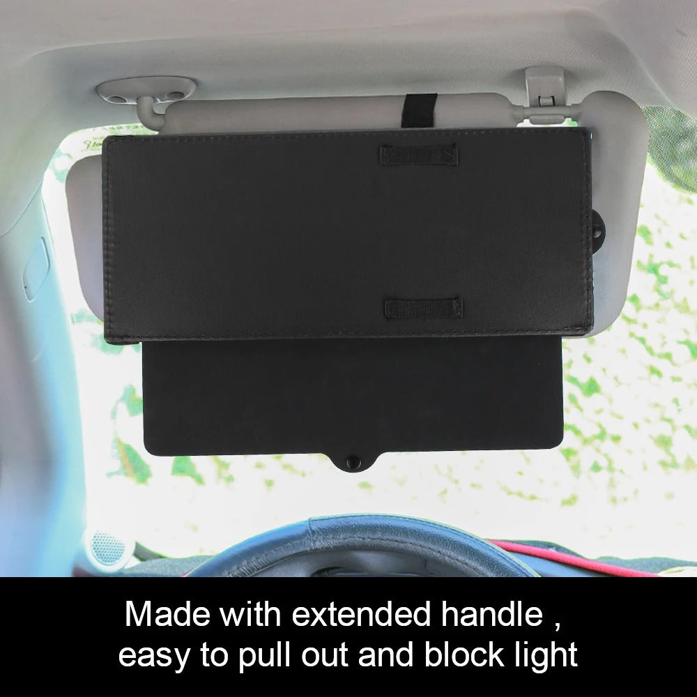 Adjustable Car Sun Visor Extender – UV-Blocking PU & PC Sunshade for Windshield & Side Windows | Anti-Glare, Easy Install, Universal Fit