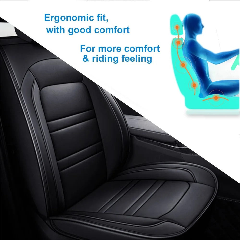 Premium Faux Leather Front Seat Covers - Universal Fit for Cars, Stylish and Protective - Delicate Leather