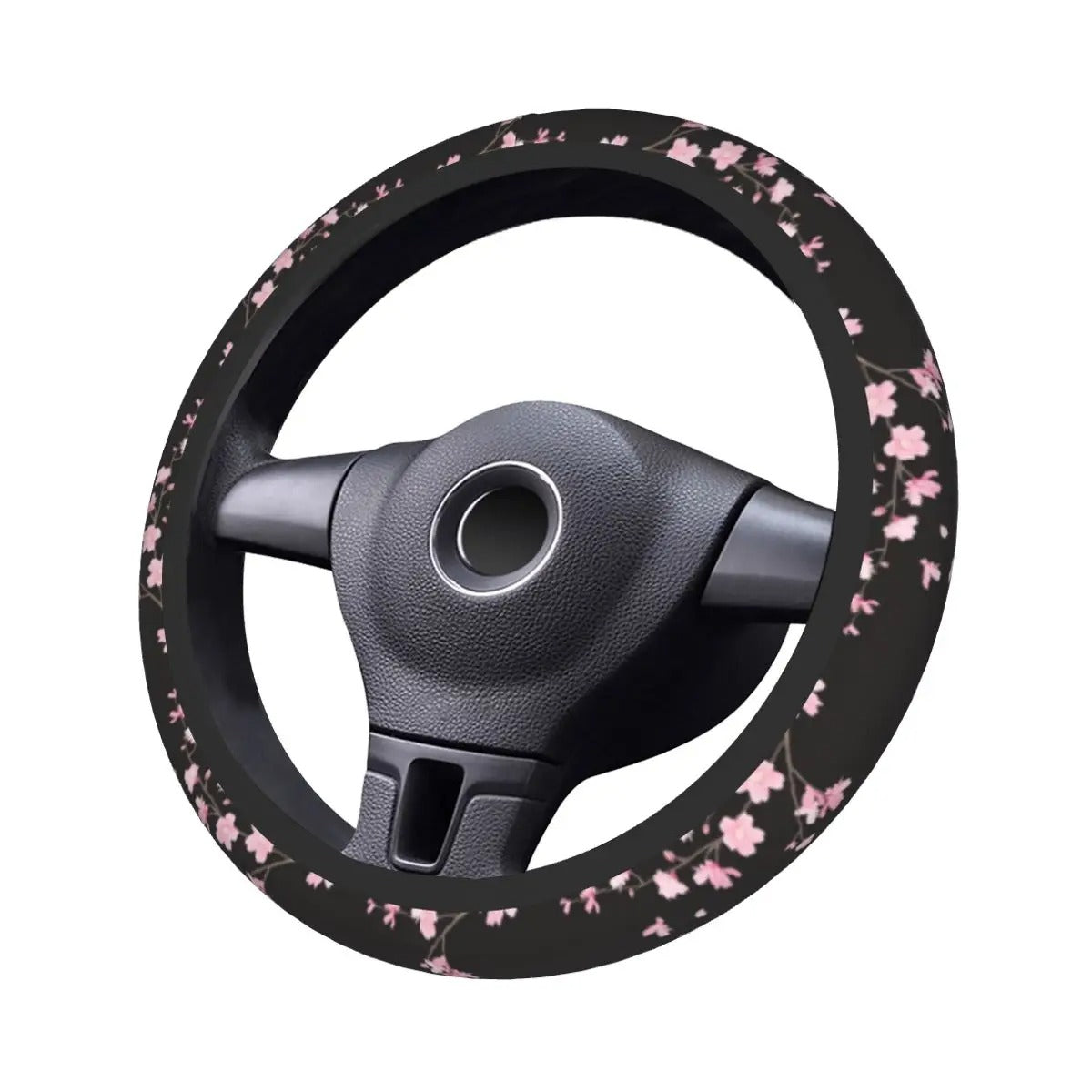 Sakura Sky Steer Wheel Cover, Cherry Blossom Steering Wheel Cover Cute, Japanese Aesthetic Car Decor, Car Accessories 07 - Delicate Leather
