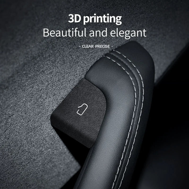 Ultra-Thin Suede Car Door Switch Sticker – Button Decoration and Protection for All Car Models - Delicate Leather