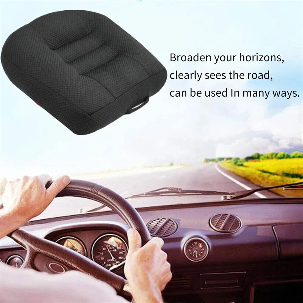 Portable Car Seat Booster Cushion - Heightening Driver Seat Pad for Enhanced Field of View - Delicate Leather