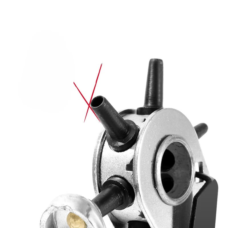 Multifunctional Leather Hole Punch Tool - 6 Round Holes Carbon Steel Belt Puncher (2.0-4.5mm) - Delicate Leather