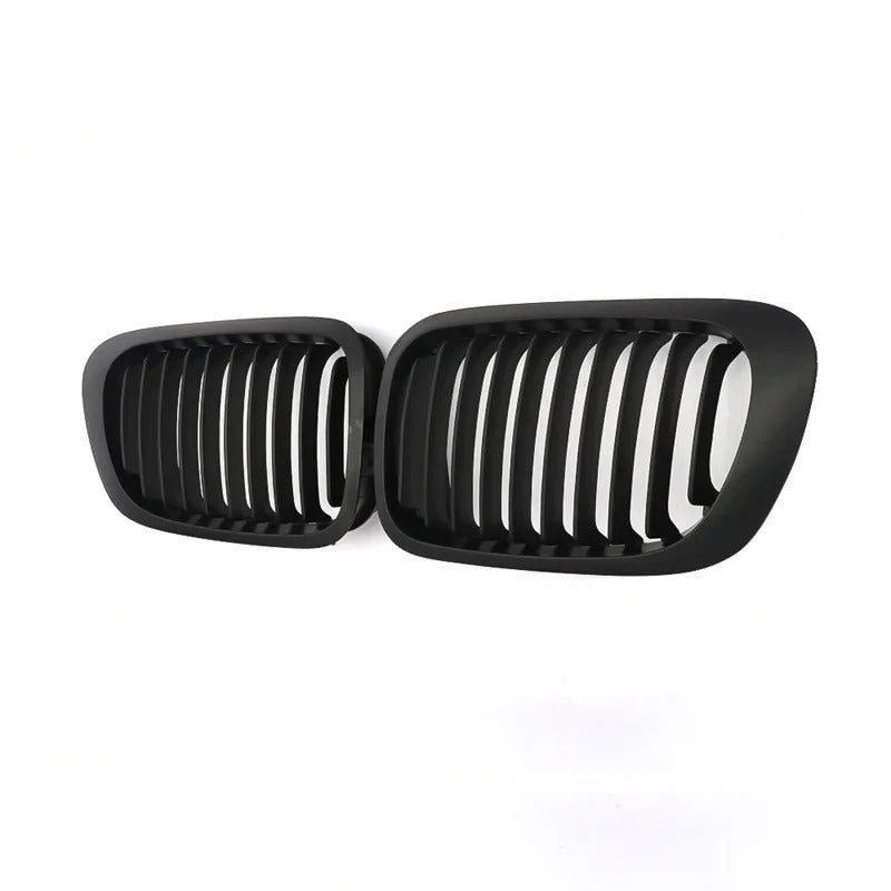 MagicKit Matte Black Kidney Grilles for BMW 3-Series E46 Coupe (1999-2003 Pre-facelift) - Delicate Leather