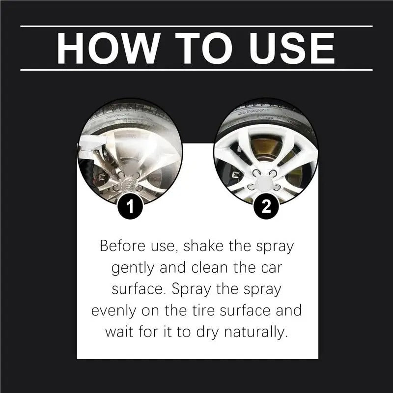 Long-Lasting Tire Shine Spray – High Gloss Protective Tire Dressing (120ml) - Delicate Leather