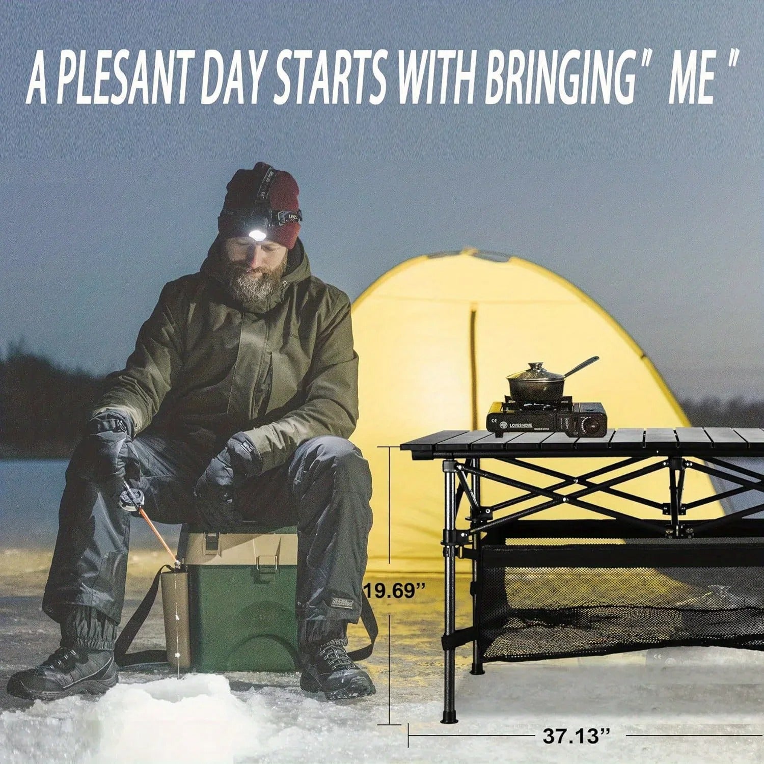 Lightweight Foldable Camping Table – Portable Aluminum Roll-Up Table with Carry Bag - Delicate Leather