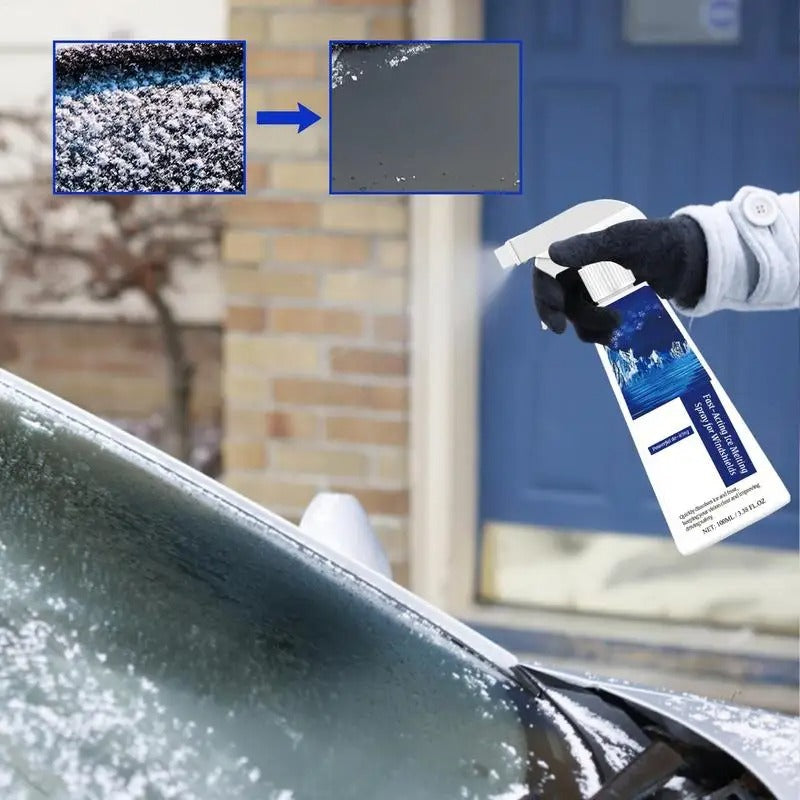 Car Windshield Deicer Spray – Anti-Frost Defrost Spray for Clear Visibility (100ml) - Delicate Leather