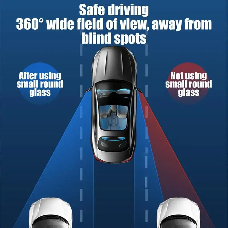 360° Car Blindspot Mirror – High-Definition Wide-Angle Rear View with Suction Cup - Delicate Leather