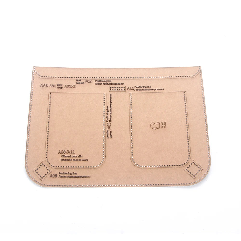 DIY Acrylic & Kraft Paper Pattern for Backpack & Messenger Bag – Handmade Leather Craft Template - Delicate Leather