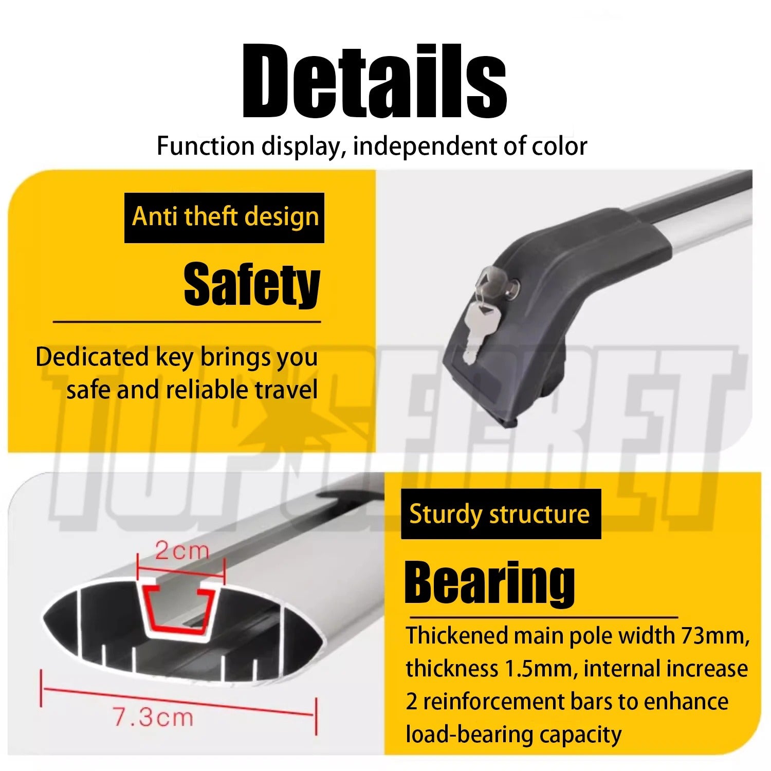 2pcs Lockable Aluminum Roof Rack Crossbars for Porsche Macan (2014-2023) - Adjustable Luggage Carrier