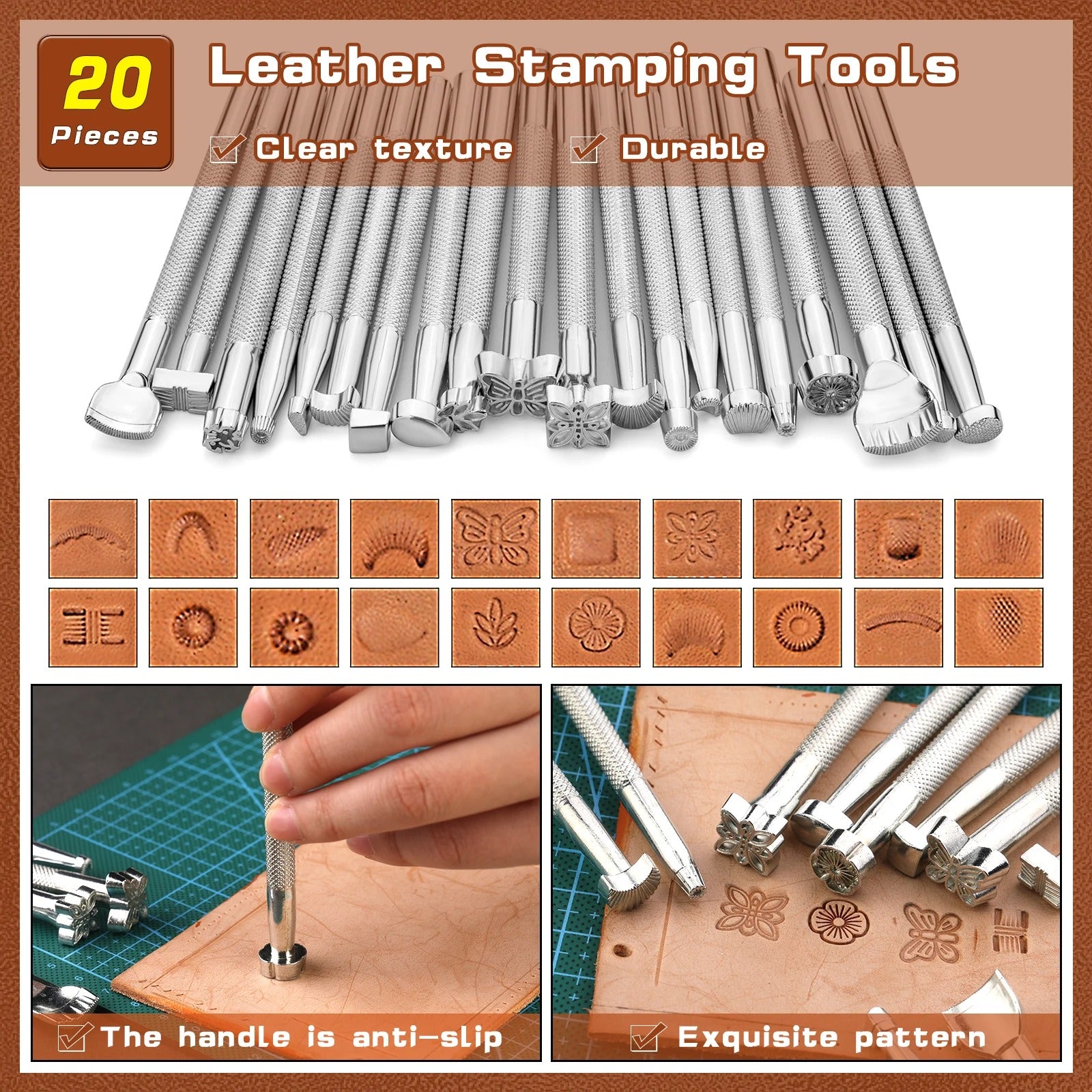 92-Piece Leather Working Kit with Custom Storage Bag - Complete Leather Craft Tools for Beginners & Professionals - Delicate Leather