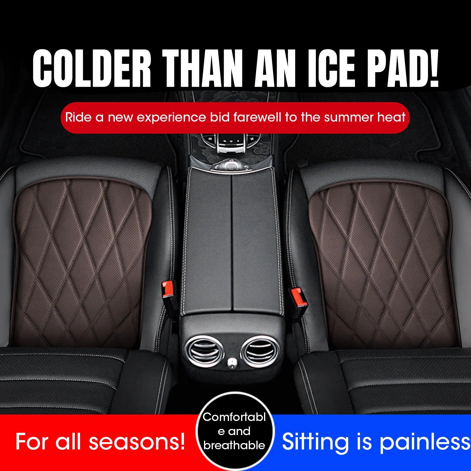 Car Breathable Cushion – Four Seasons Non-Slip Seat Cushion for Comfort and Cooling - Delicate Leather