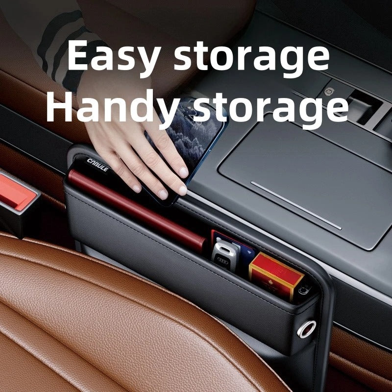 Premium Leather Car Seat Gap Storage Box – Lightweight & Multi-Functional Organizer