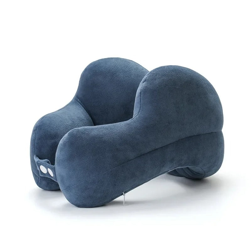 U-Shaped Neck Pillow – Camel Hump Design for Travel, Office, and Nap Comfort - Delicate Leather