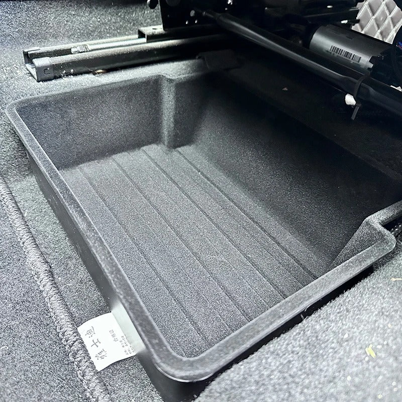 Under-Seat Storage Box for VW Tiguan, Passat B8, Golf 8 – Extra Capacity Organizer - Delicate Leather