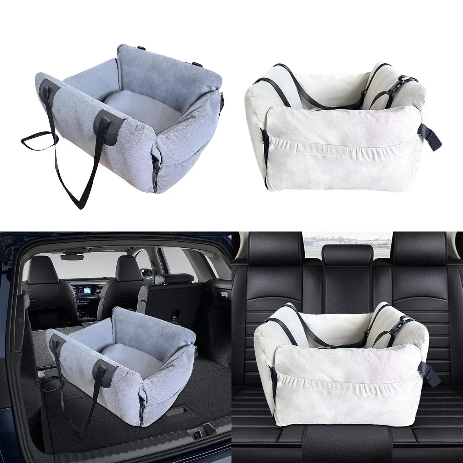 Small Dog Car Seat & Handbag – Portable Travel Bed for Pets - Delicate Leather