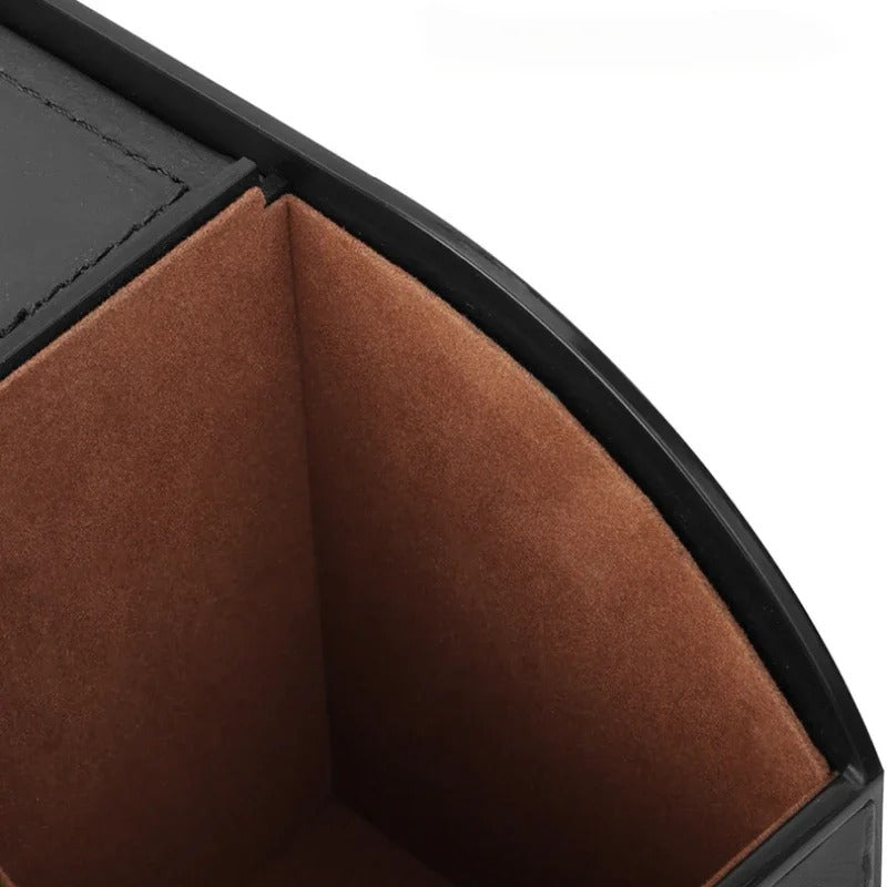 Multifunctional Car Leather Tissue Storage Box - Under Seat, Cute Auto Back Seat Paper Holder with Water Cup Slot, Creative & Portable Design - Delicate Leather