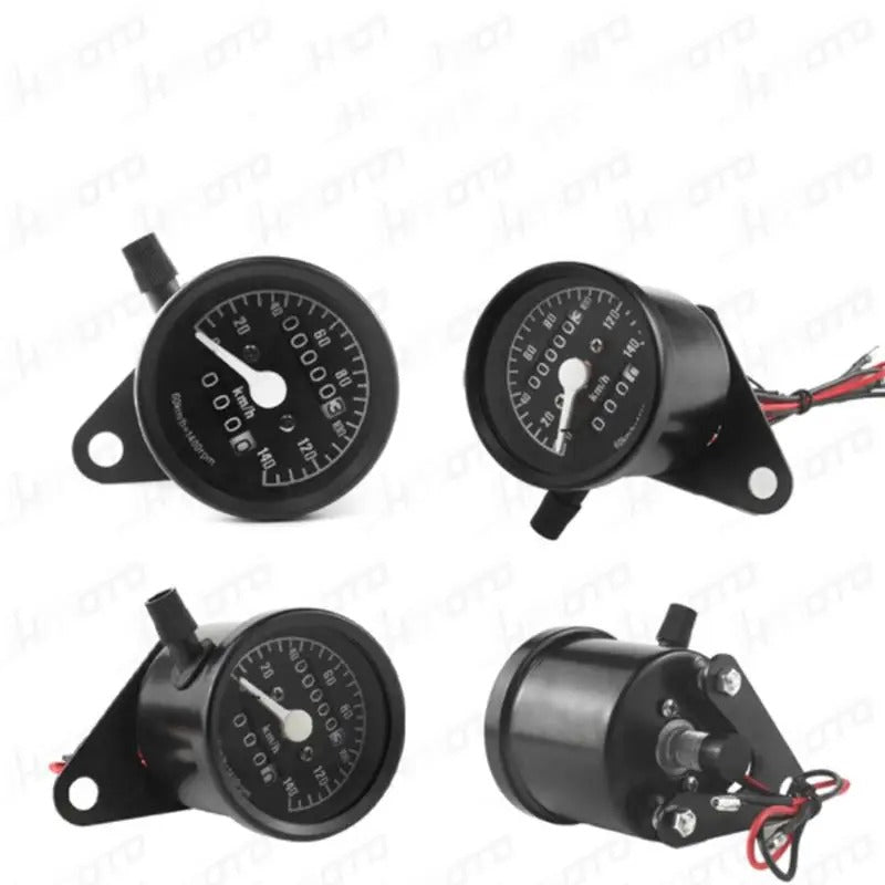 LED Retro Digital Tachometer – 12V Motorcycle Speedometer with Dual Mileage Display & GPS - Delicate Leather