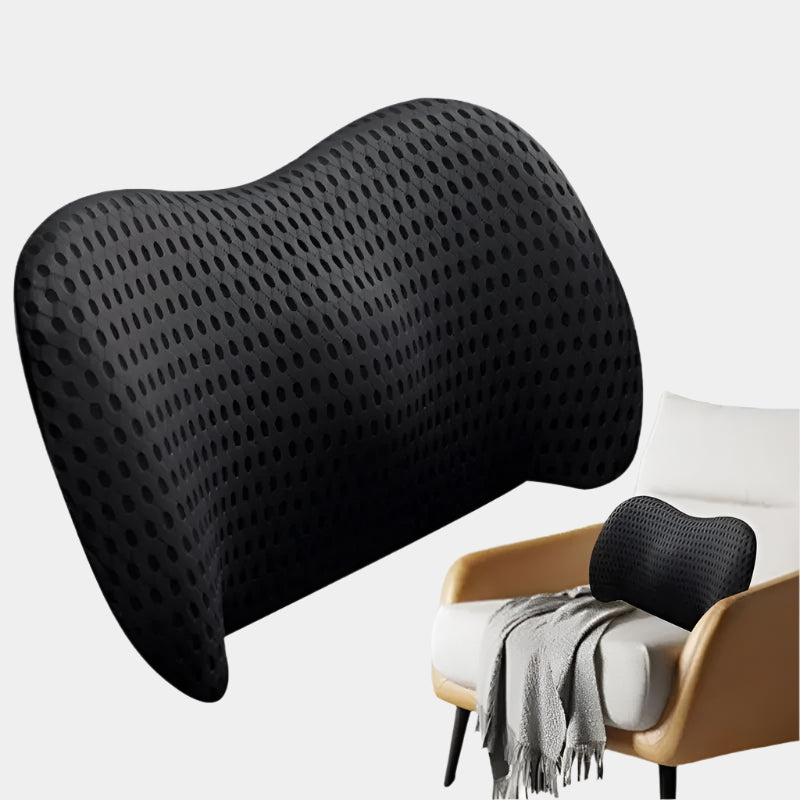 Ergonomic Car Lumbar Support Cushion – Comfortable Backrest for Driver Seat - Delicate Leather