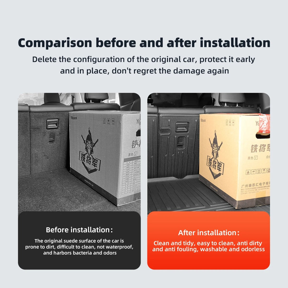 Rear Seat Backrest Protective Pad & Trunk Mat – For Tesla Model Y (2021-2024) - Delicate Leather