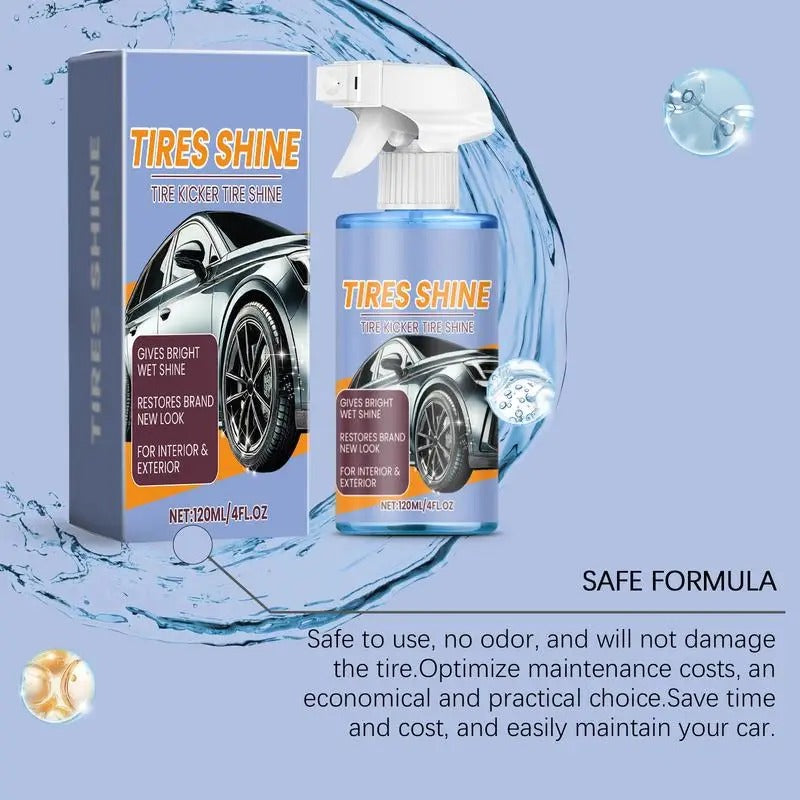 Long-Lasting Tire Detailing Spray – Waterproof Tire Cleaner & Polishing Solution (120ml)