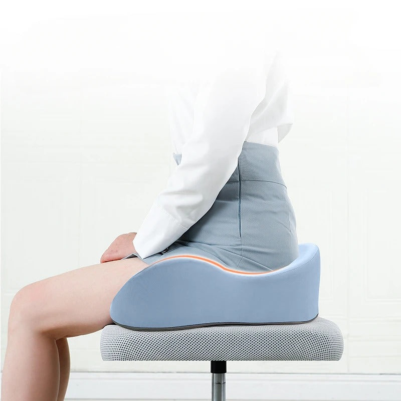 Memory Foam Non-Slip Seat Cushion – Hip & Tailbone Pain Relief for Office Chairs & Car Seats - Delicate Leather