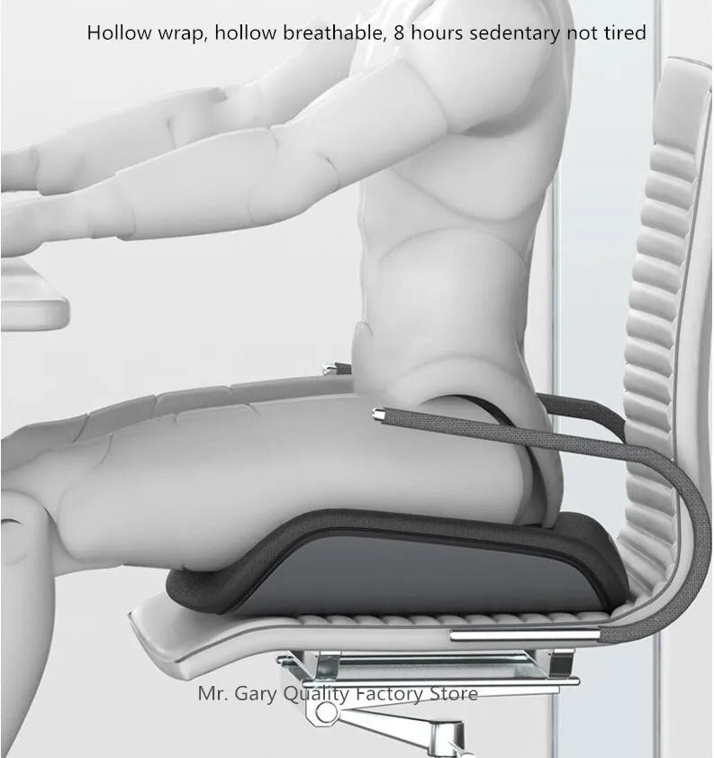 Memory Foam Orthopedic Seat & Back Cushion Set – Coccyx Support for Office Chair, Car Seat, and Hip Comfort - Delicate Leather