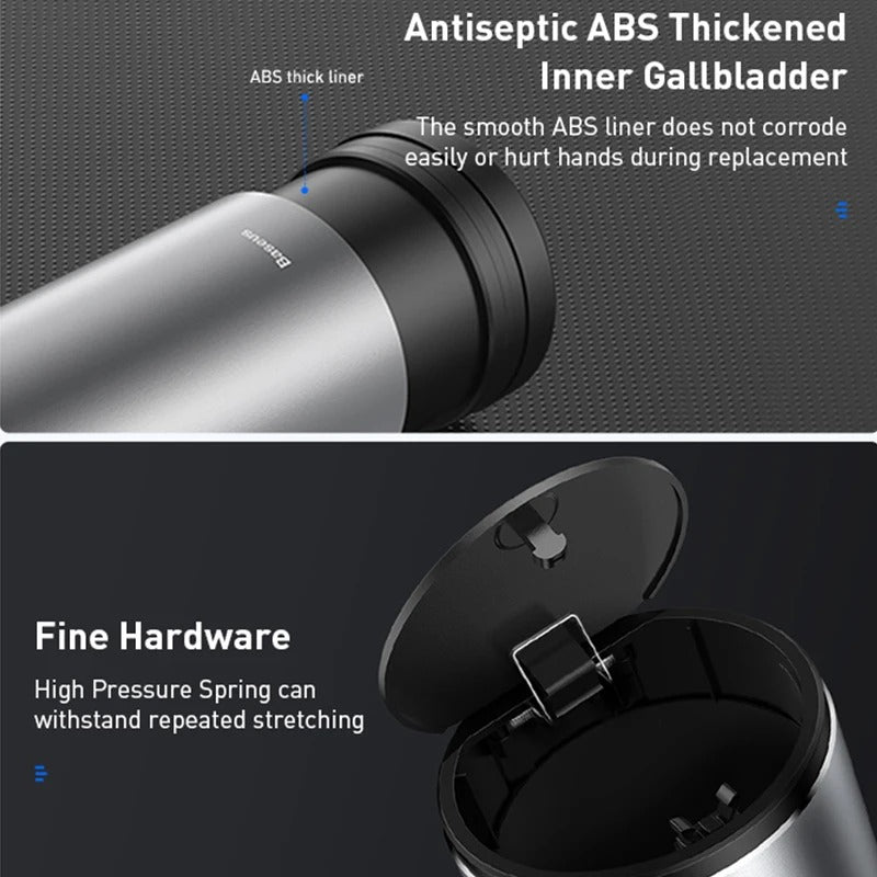 Mini Car Trash Bin – Compact Metal Garbage Container for Auto Interior - Delicate Leather