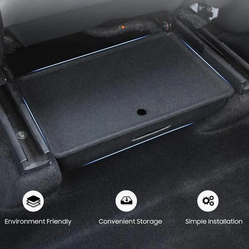 Tesla Model Y Under-Seat Storage Box – Hidden Drawer Organizer for Extra Space - Delicate Leather