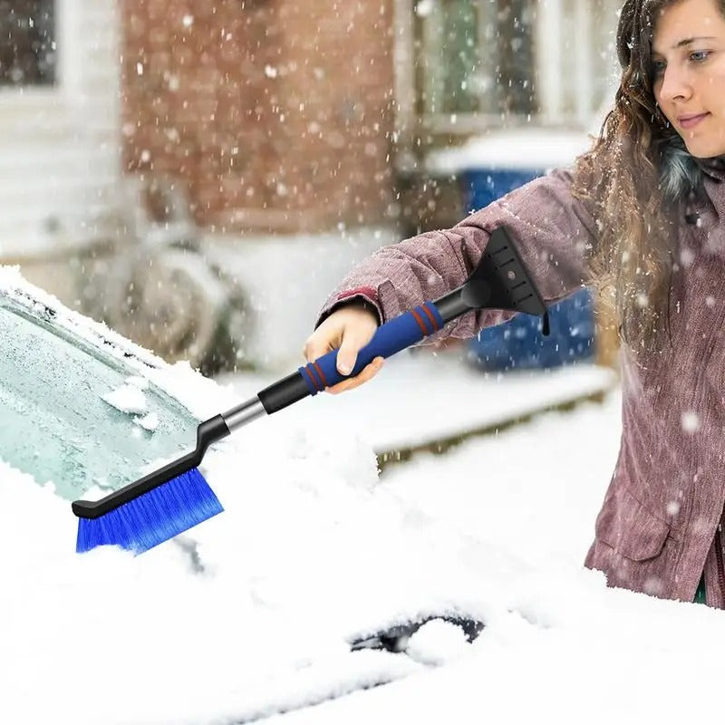 Extendable Snow Brush & Shovel – High-Strength Anti-Freezing Utility Shovel for Cars - Delicate Leather