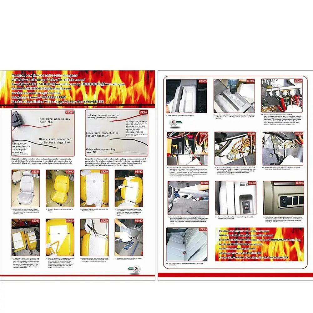 Universal 12V Carbon Fiber Car Seat Heater – Safe & Reliable Winter Heating Pad - Delicate Leather