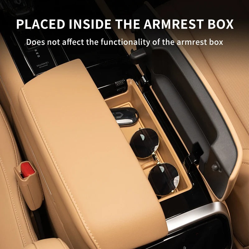 Centre Console Armrest Storage Box Tray – For SERES 7 & Huawei AITO M7 - Delicate Leather