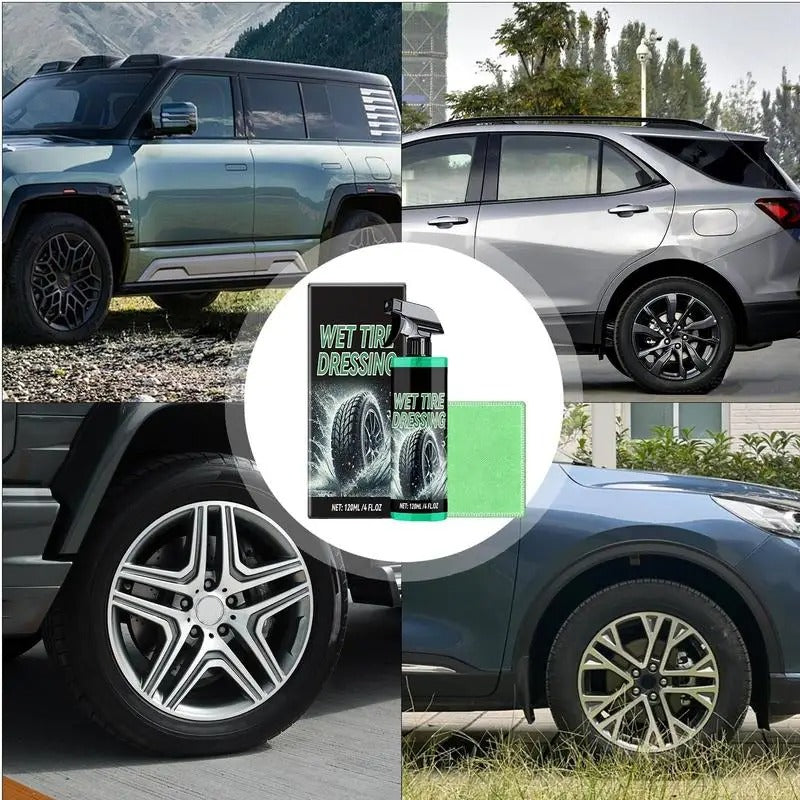 Long-Lasting Tire Shine Spray – 120ml UV Protection & Waterproof Tire Coating Foam - Delicate Leather