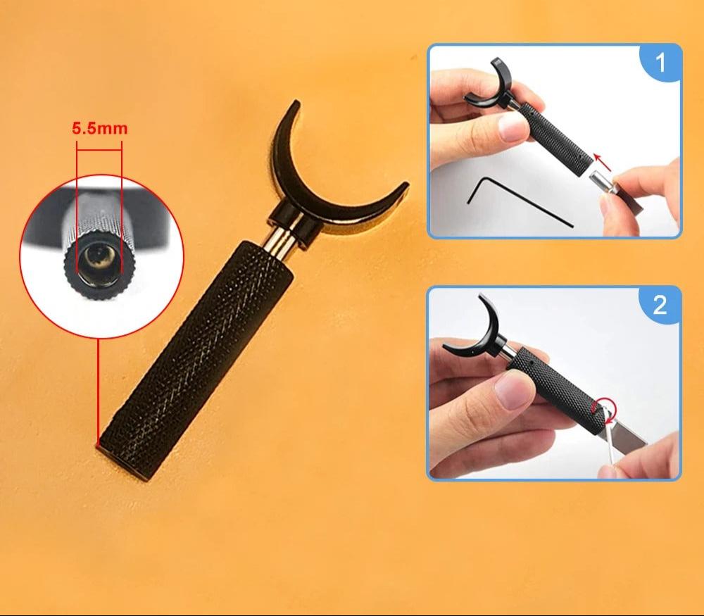 Leather Swivel Knife Set – Adjustable Brass Handle with Dual Blades for Precision Leather Carving - Delicate Leather