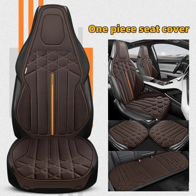 Universal Soft Suede Car Seat Cover - Breathable, Anti-Slip Driver's Support Cushion - Delicate Leather