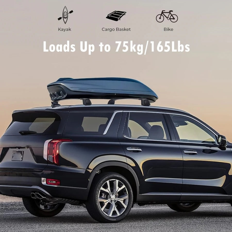 Lockable Roof Rack Cross Bars for Hyundai Palisade (2019-2024) - Aluminum Roof Rail Cargo Carrier - Delicate Leather