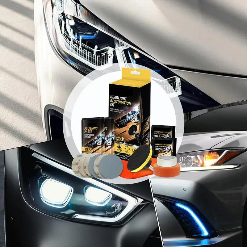 Car Headlight Scratch Repair Polish Tool – Comprehensive Headlight Restoration Kit - Delicate Leather