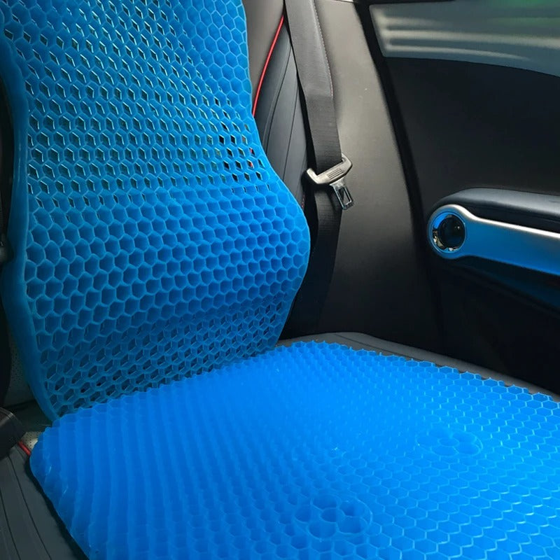 Gel Car Seat Cover – Pain Relief & Cooling Support for Universal Sedan, Office, and Home Chairs - Delicate Leather