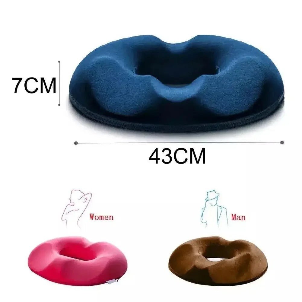 Donut Pillow – Memory Foam Seat Cushion for Tailbone & Hemorrhoid Relief - Delicate Leather