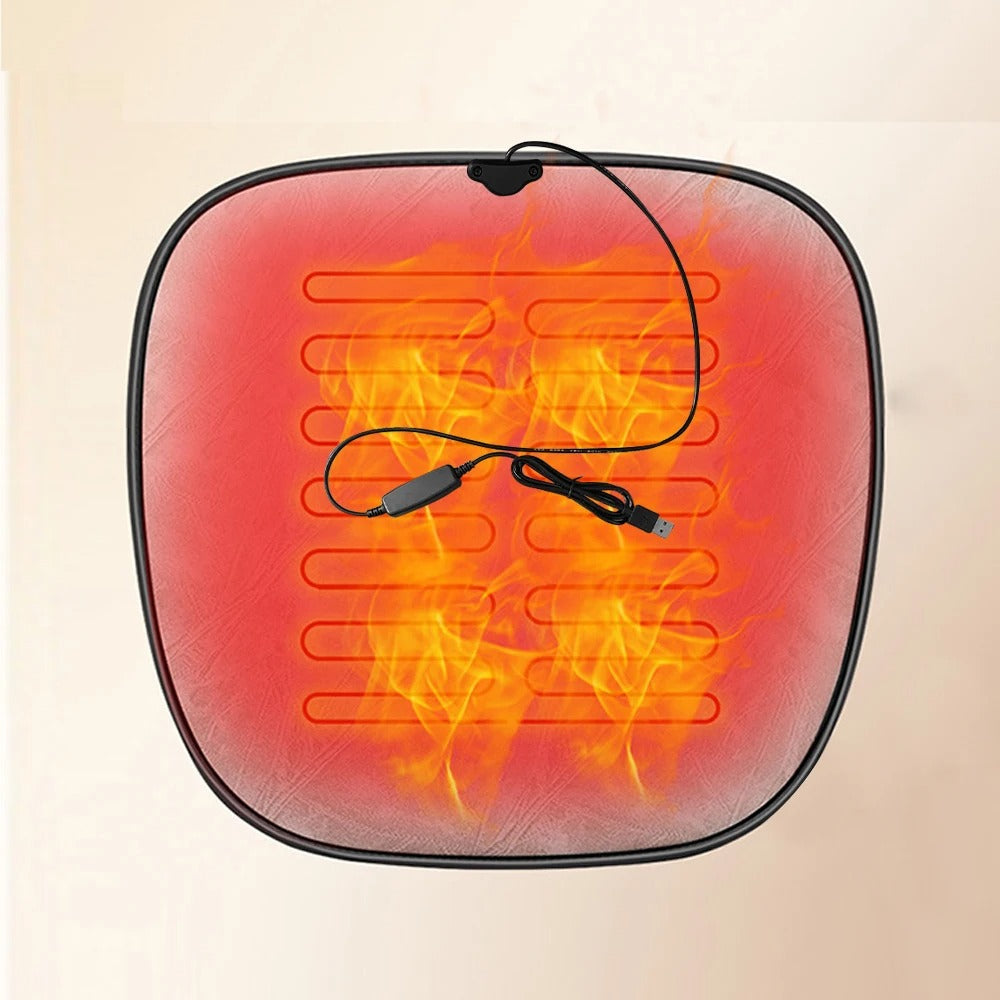 Universal USB Heated Car Seat Cushion – Winter Warm Plush Pad for Ultimate Comfort - Delicate Leather