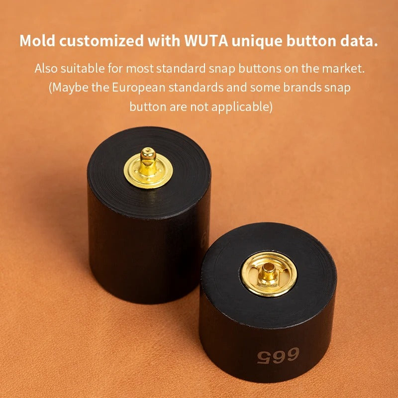 Professional Snap Button Setter Tool Kit – Precision Mold Die Tools for Snap Fastener Installation (8/10/12.5/15mm) - Delicate Leather