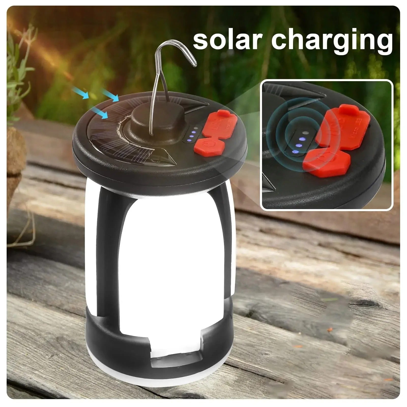 High-Power Solar LED Camping Lantern – 4500mAh Rechargeable, 1000LM Emergency Power Bank
