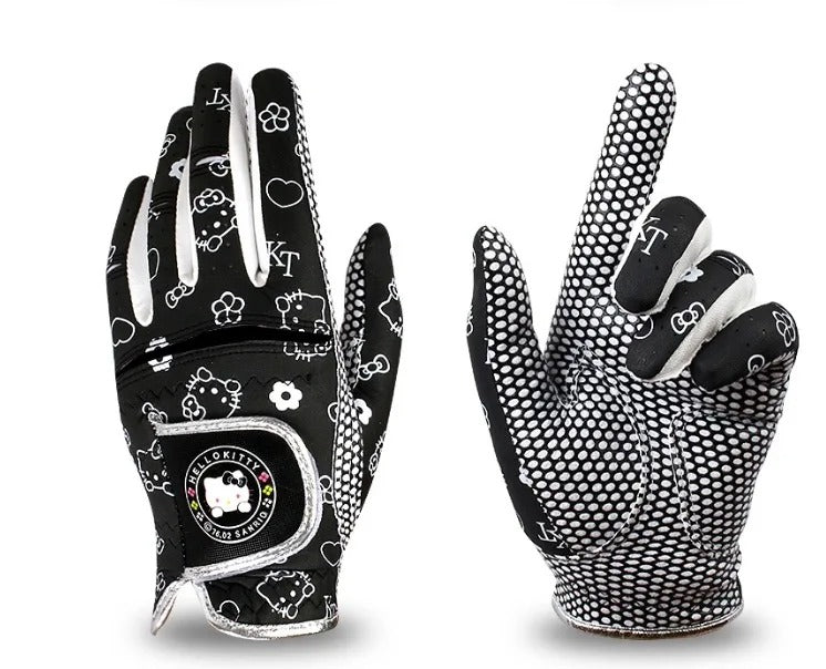 Women's Cat Lady Golf Gloves – Non-Slip Silicone Palm, Fashionable & Wear-Resistant