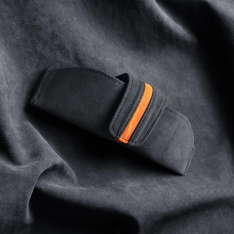 Alcantara Suede Magnetic Sunglasses Holder – Stylish Car Glasses Case Storage Box - Delicate Leather