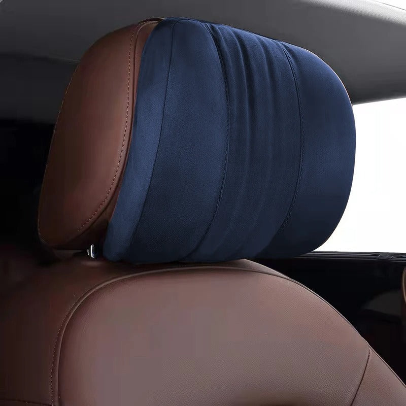Memory Foam Car Neck Pillow – Suede Headrest for Driving Comfort - Delicate Leather