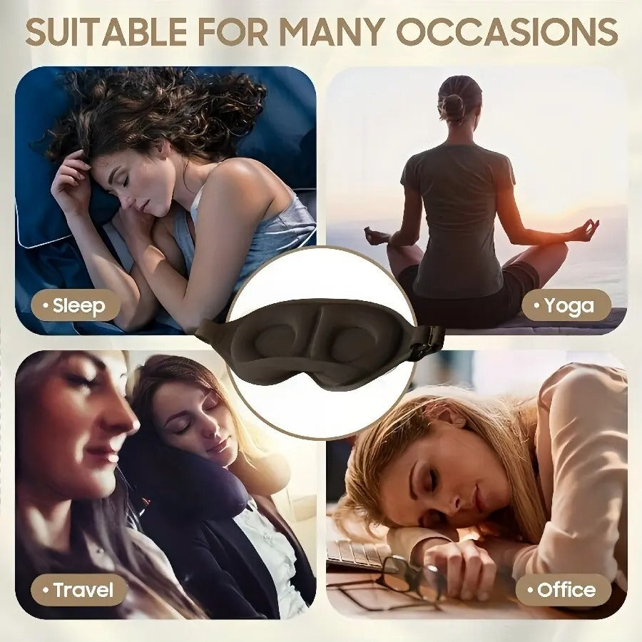 3D Eye Mask for Sleeping – Breathable Shading Mask for Adults & Kids - Delicate Leather