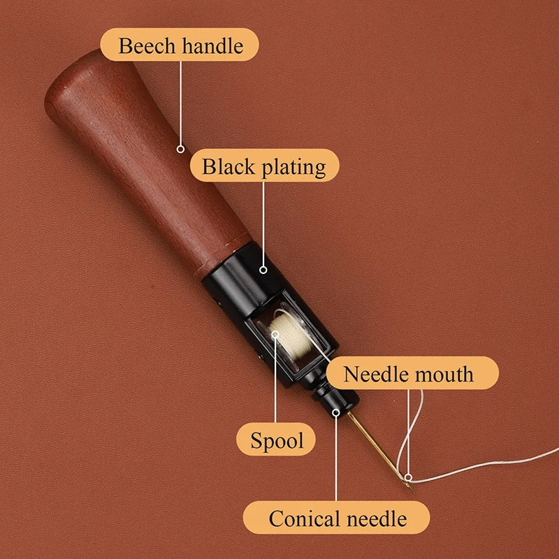 Leather Speedy Stitcher Sewing Awl Kit - DIY Leather Craft and Canvas Repair Tool - Delicate Leather