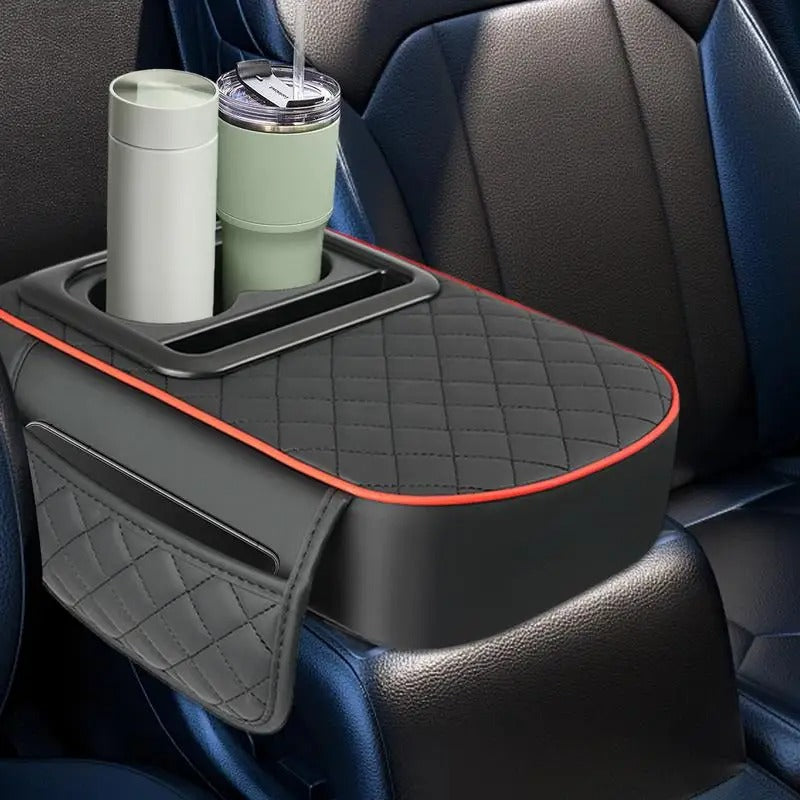 Car Armrest Box Pad – Universal Console Cushion for Comfort and Support - Delicate Leather